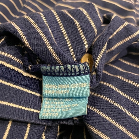 J. McLaughlin Polo Shirt Men’s Size XL Blue White Stripes - Picture 8 of 9